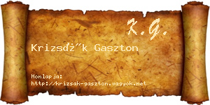 Krizsák Gaszton névjegykártya